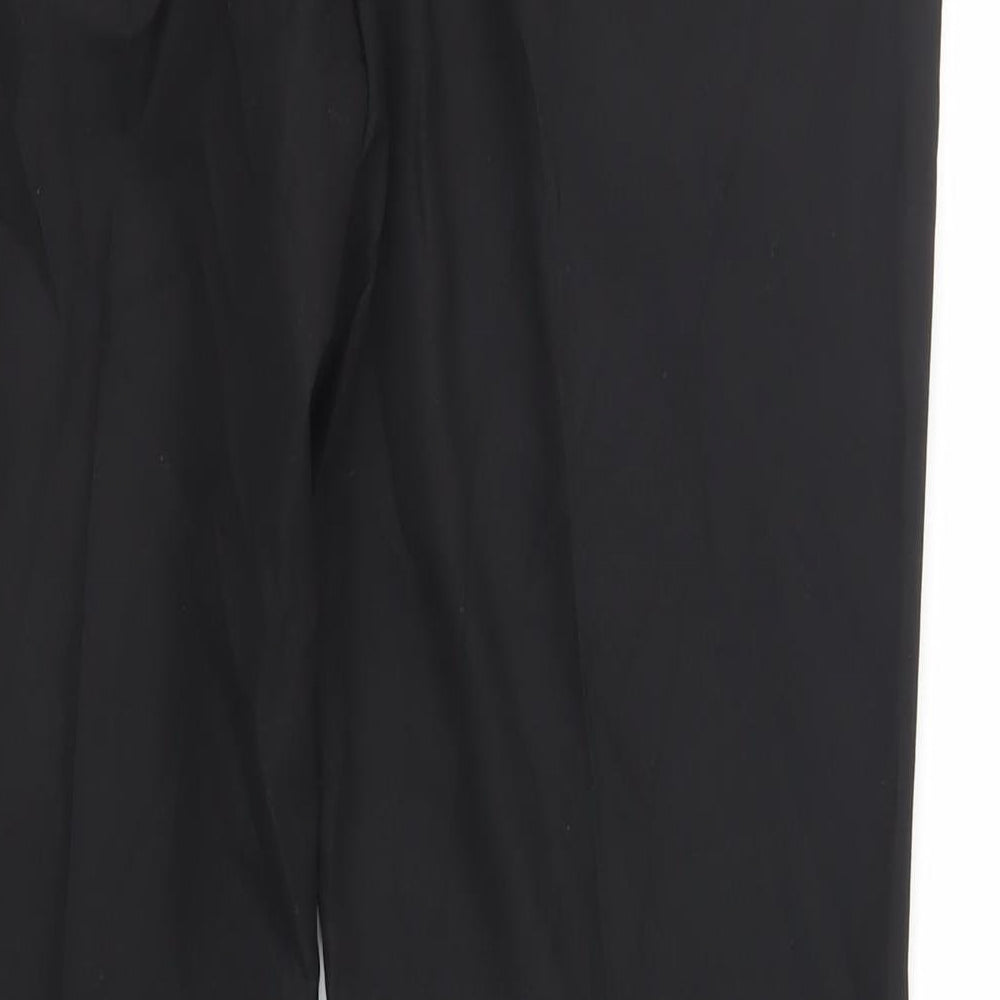 NEXT Mens Black Polyacrylate Fibre Dress Pants Trousers Size 34 in L31 in Regular Zip