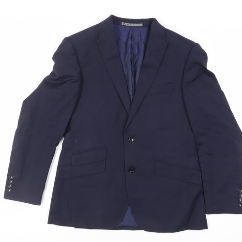 Autograph Mens Blue Wool Jacket Suit Jacket Size 40 Regular