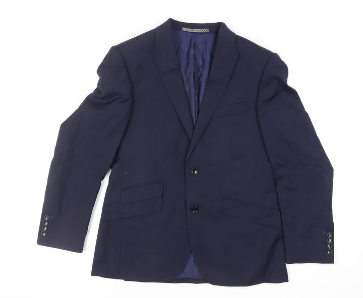 Autograph Mens Blue Wool Jacket Suit Jacket Size 40 Regular