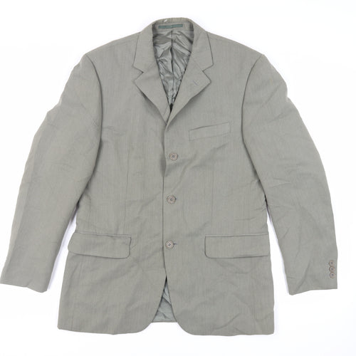 Burton Mens Green Polyester Jacket Suit Jacket Size 38 Regular