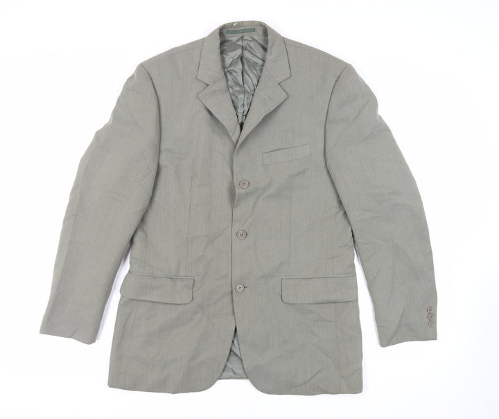 Burton Mens Green Polyester Jacket Suit Jacket Size 38 Regular