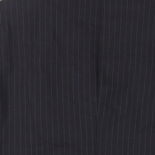 Burton Mens Black Striped Wool Jacket Suit Jacket Size 44 Regular