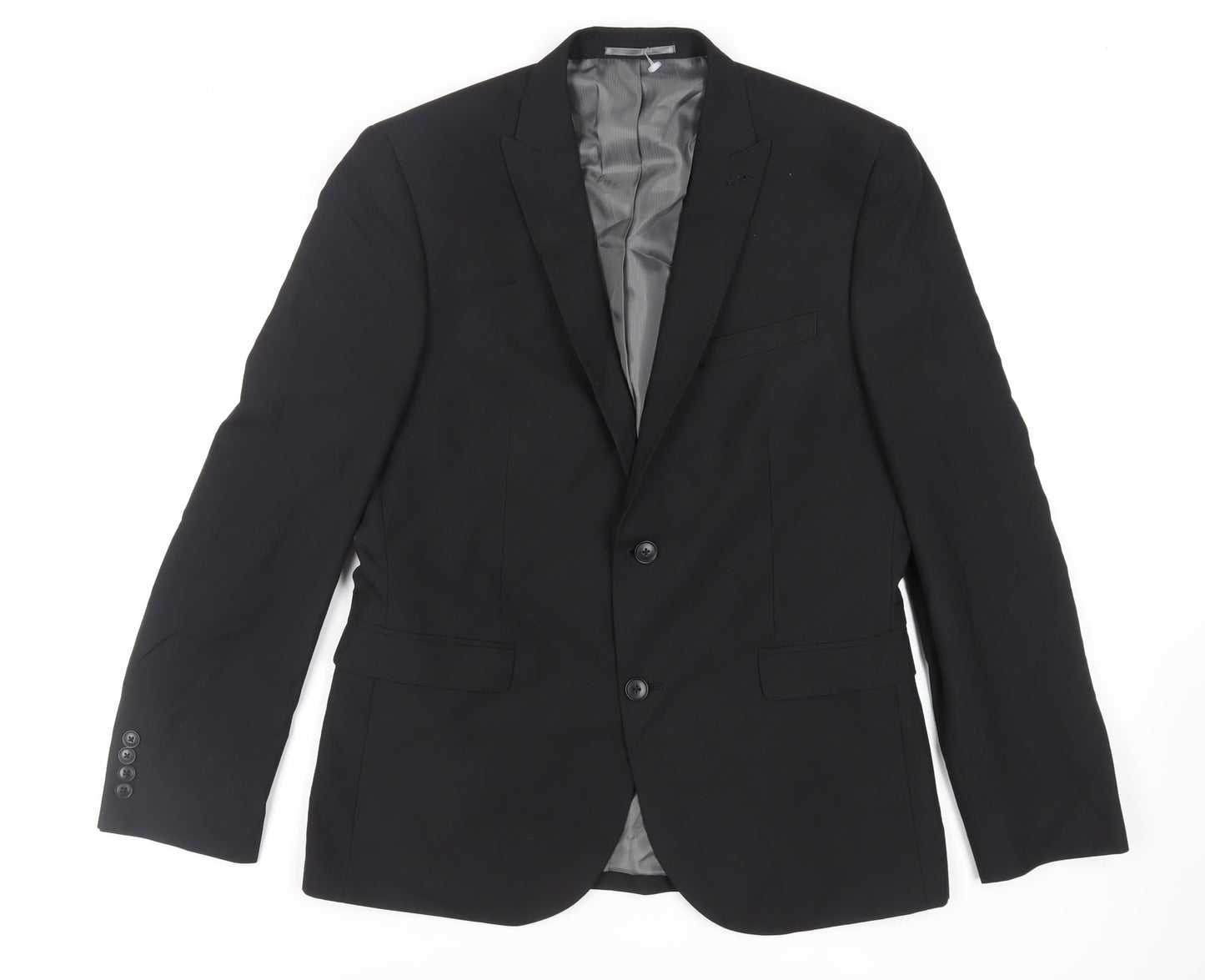 NEXT Mens Black Polyester Jacket Blazer Size 42 Regular