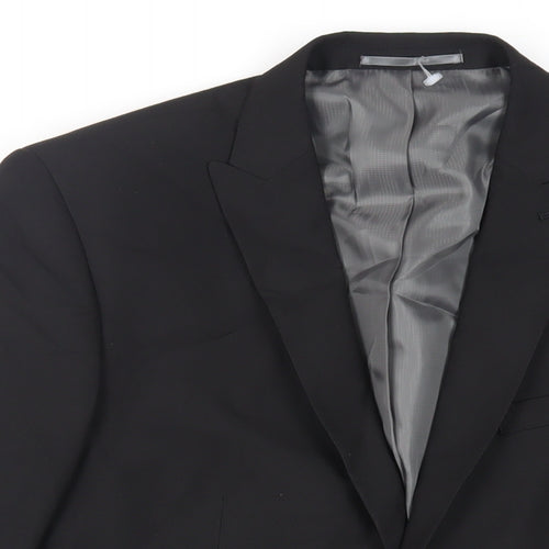 NEXT Mens Black Polyester Jacket Blazer Size 42 Regular