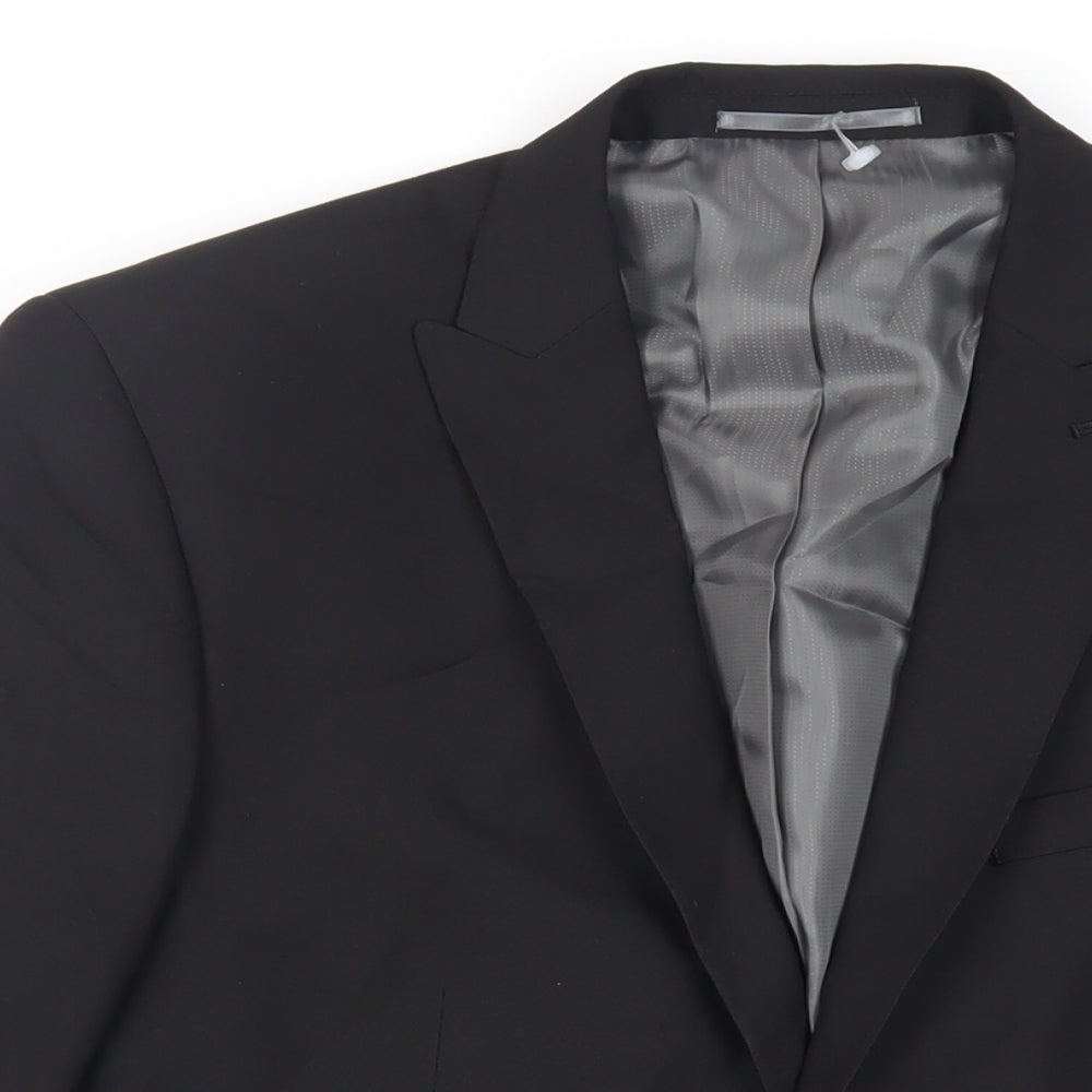NEXT Mens Black Polyester Jacket Blazer Size 42 Regular