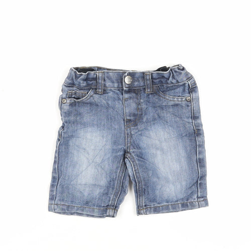 Denim & Co. Boys Blue Cotton Chino Shorts Size 2 Years Regular Snap - Pockets