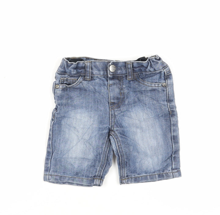 Denim & Co. Boys Blue Cotton Chino Shorts Size 2 Years Regular Snap - Pockets