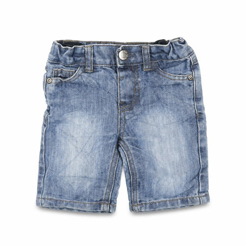 Denim & Co. Boys Blue Cotton Chino Shorts Size 2 Years Regular Snap - Pockets