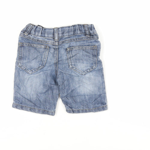 Denim & Co. Boys Blue Cotton Chino Shorts Size 2 Years Regular Snap - Pockets