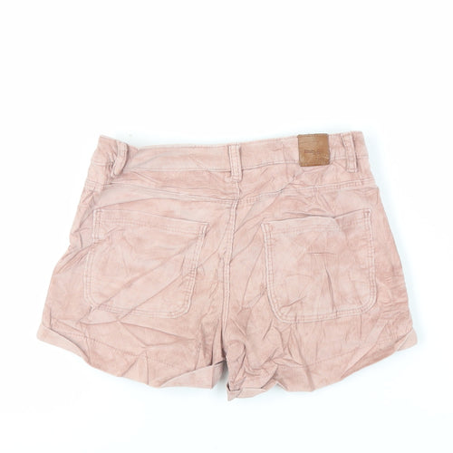 Zara Girls Pink Cotton Mom Shorts Size 7 Years Regular Zip - Pockets