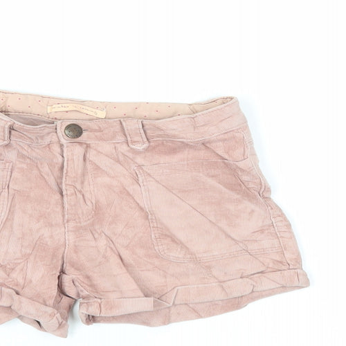 Zara Girls Pink Cotton Mom Shorts Size 7 Years Regular Zip - Pockets