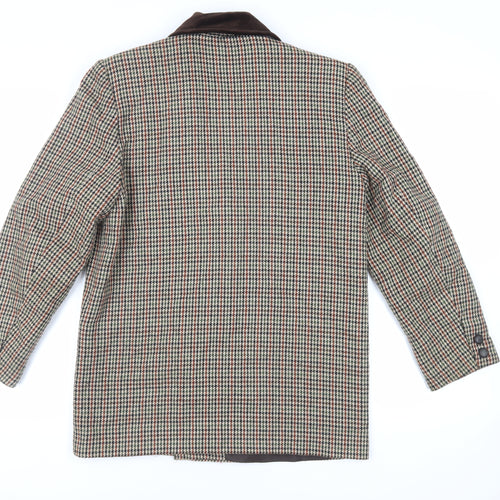Canda Mens Beige Geometric Jacket Blazer Size M Button - Vintage