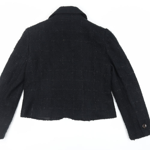 MK One Womens Black Check Jacket Blazer Size 16 Button