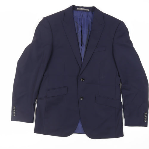 Autograph Mens Blue Wool Jacket Suit Jacket Size 38 Regular