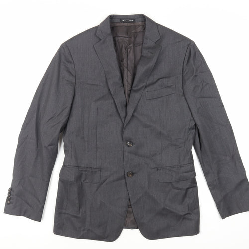 Paul Zileri Mens Grey Wool Jacket Suit Jacket Size 38 Regular