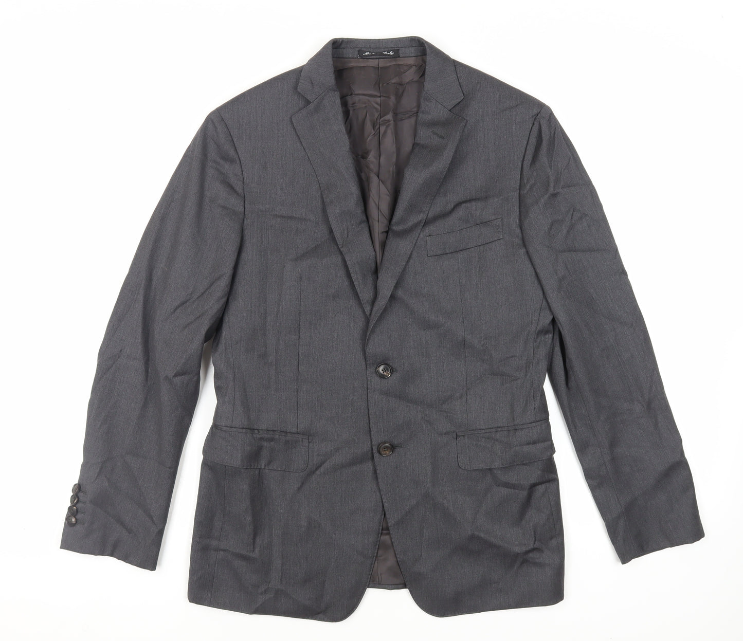 Paul Zileri Mens Grey Wool Jacket Suit Jacket Size 38 Regular