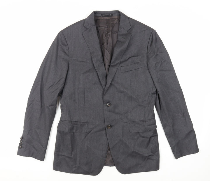 Paul Zileri Mens Grey Wool Jacket Suit Jacket Size 38 Regular