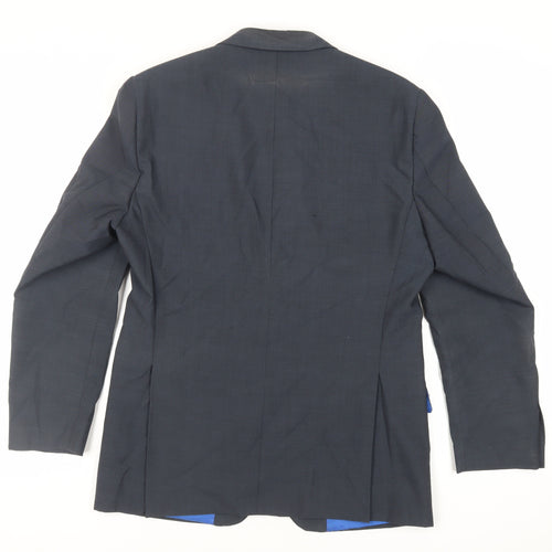 Hawes & Curtis Mens Blue Wool Jacket Suit Jacket Size 40 Regular