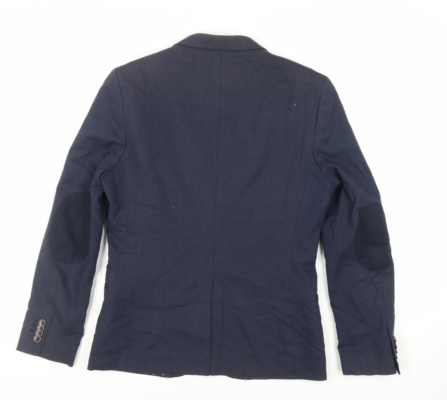 H&M Mens Blue Cotton Jacket Blazer Size 38 Regular