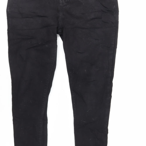 Very Womens Black Cotton Skinny Jeans Size 14 L28 in Regular Button