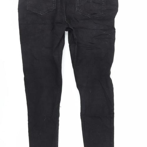 Very Womens Black Cotton Skinny Jeans Size 14 L28 in Regular Button