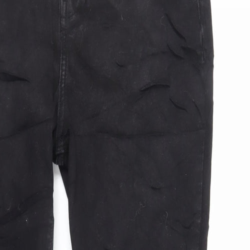 Very Womens Black Cotton Skinny Jeans Size 14 L28 in Regular Button