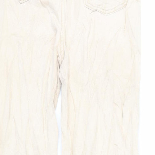 Dazy Womens Beige Cotton Wide-Leg Jeans Size S L27 in Regular Zip