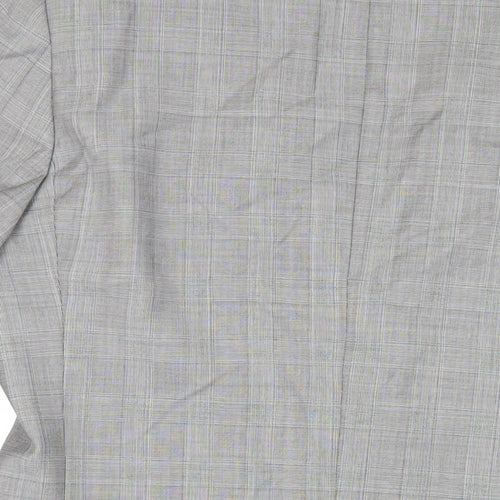 Savoy Taylors Mens Grey Plaid Wool Jacket Suit Jacket Size 40 Regular