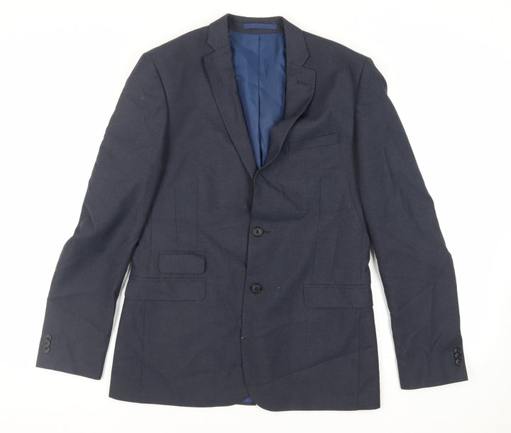 Marks and Spencer Mens Blue Polyester Jacket Suit Jacket Size 40 Regular