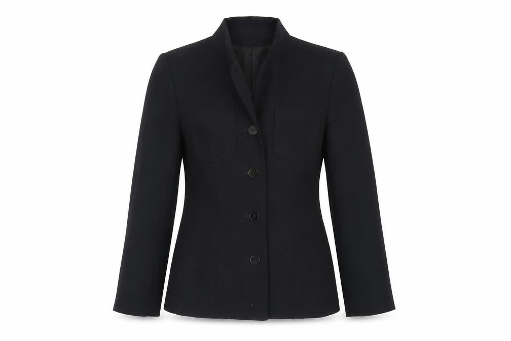 Front view of Principles women’s black jacket blazer, size UK 8, button