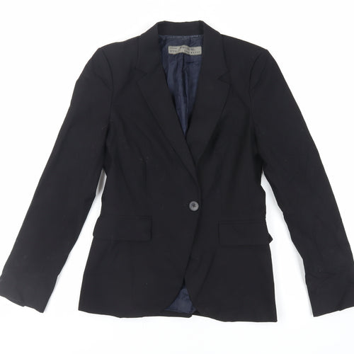 Zara Womens Black Jacket Blazer Size 8 Button