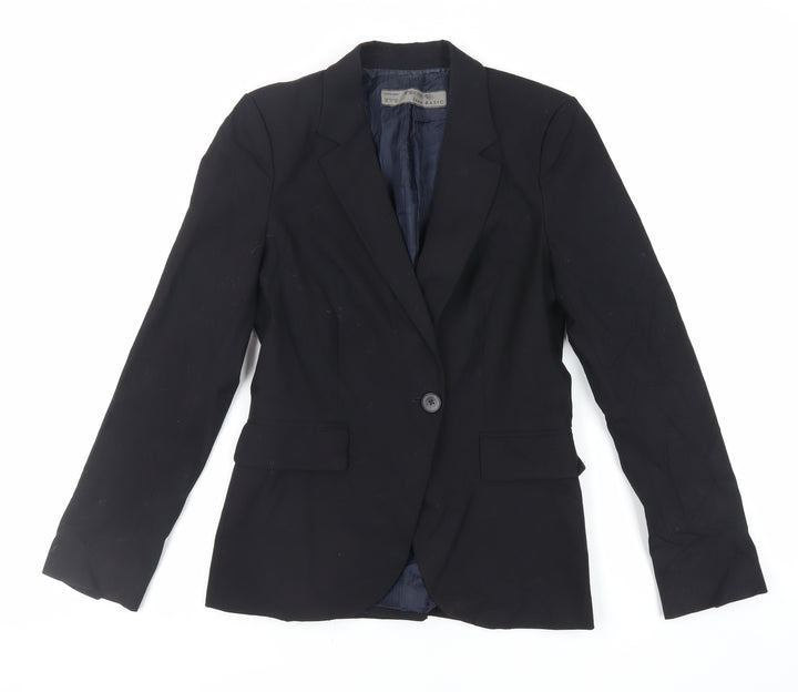 Zara Womens Black Jacket Blazer Size 8 Button