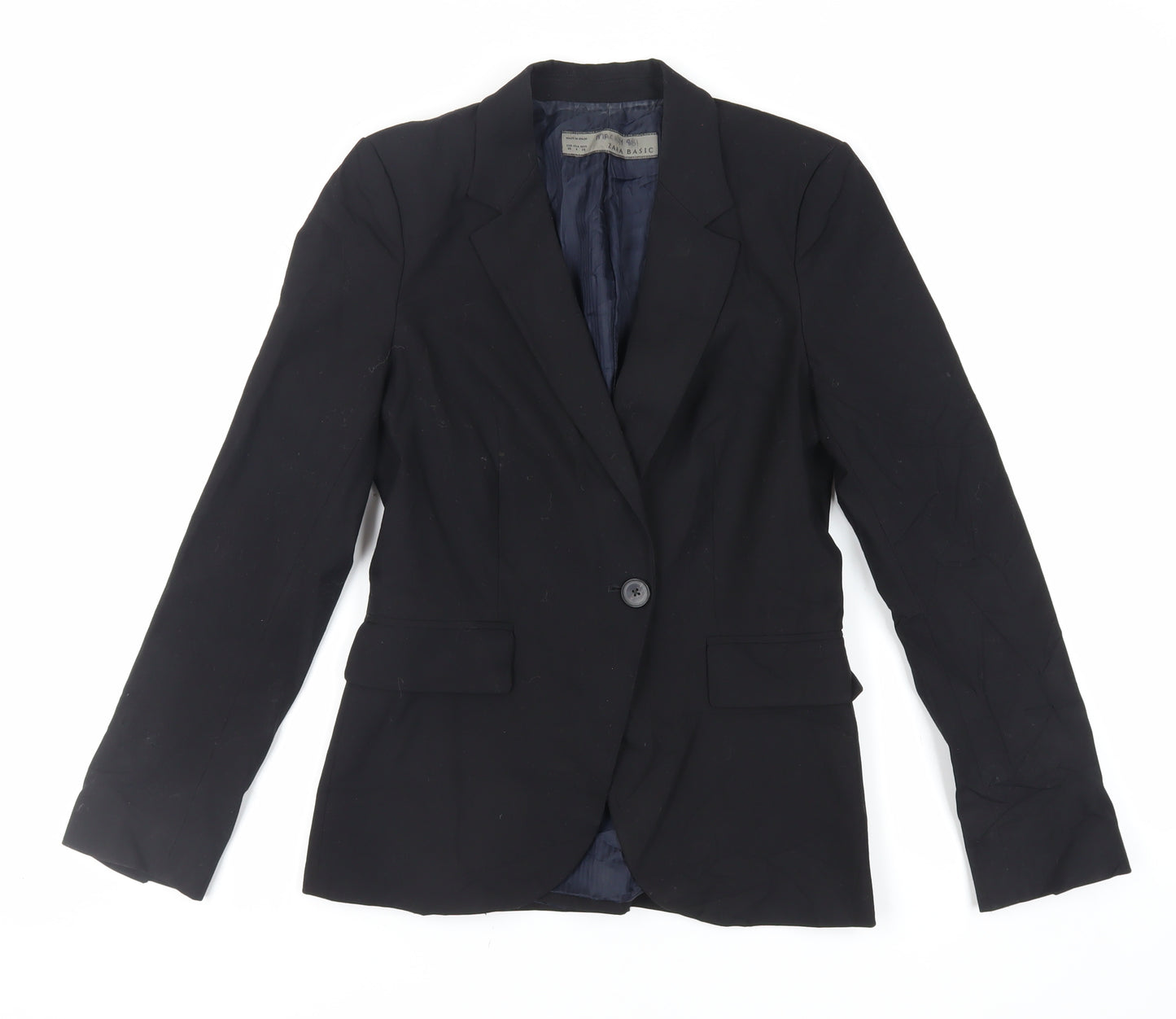 Zara Womens Black Jacket Blazer Size 8 Button