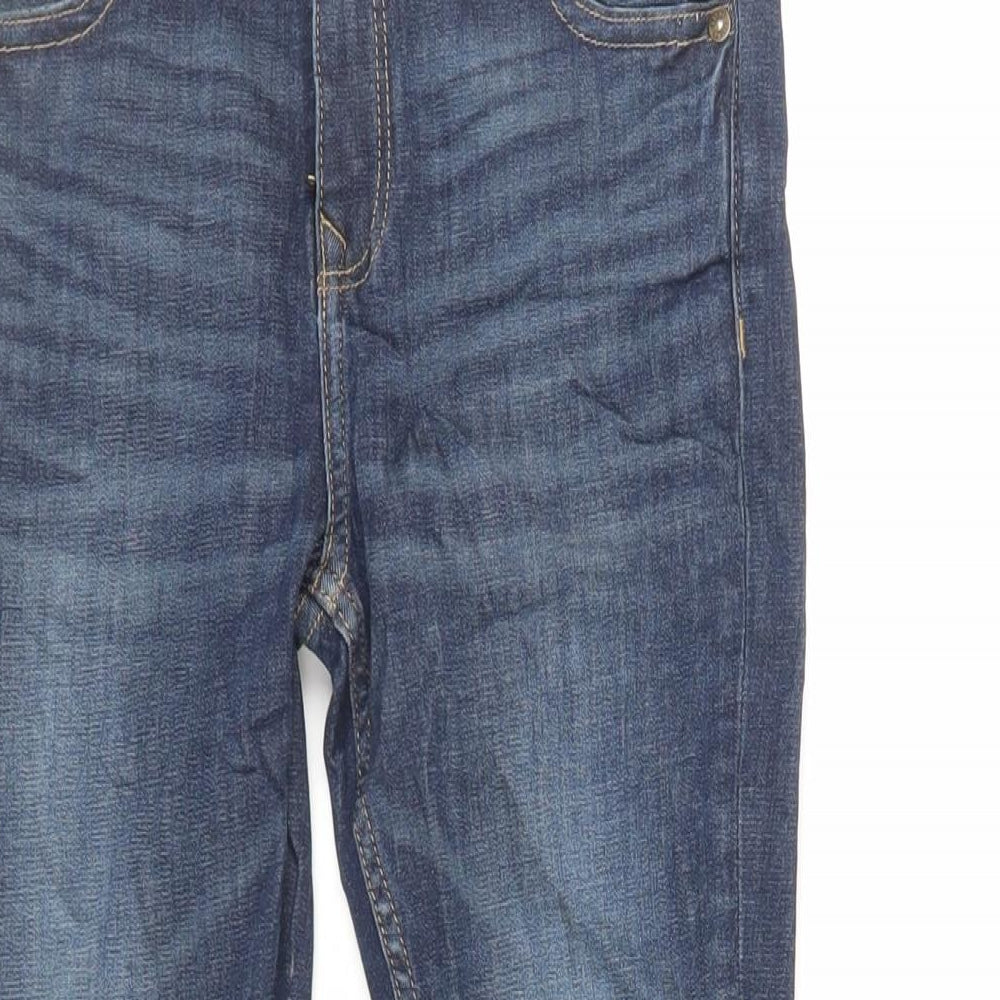 Marks and Spencer Girls Blue Cotton Skinny Jeans Size 9-10 Years Regular Zip