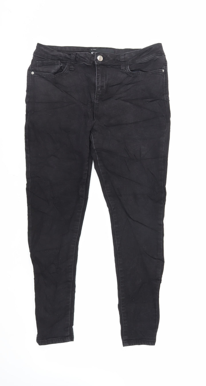 Very Womens Black Cotton Skinny Jeans Size 27 in L26 in Regular Zip - Short Length