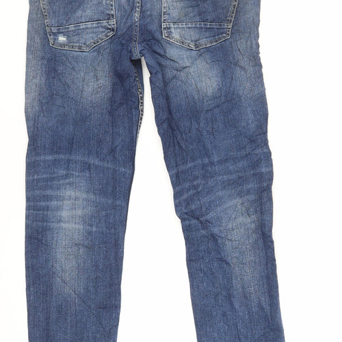 Burton Mens Blue Cotton Skinny Jeans Size 34 in L29 in Regular Zip