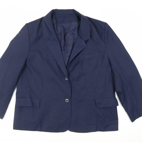 Heather Valley Womens Blue Jacket Blazer Size 22 Button - Vintage