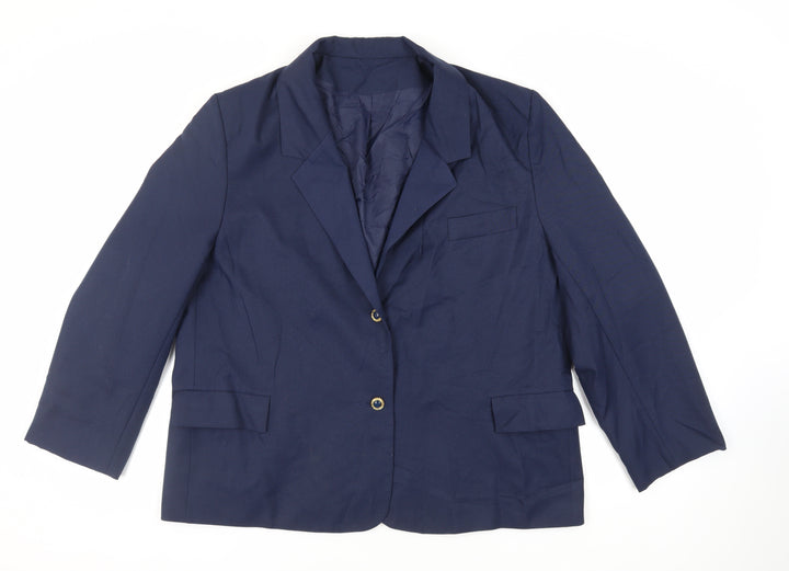 Heather Valley Womens Blue Jacket Blazer Size 22 Button - Vintage