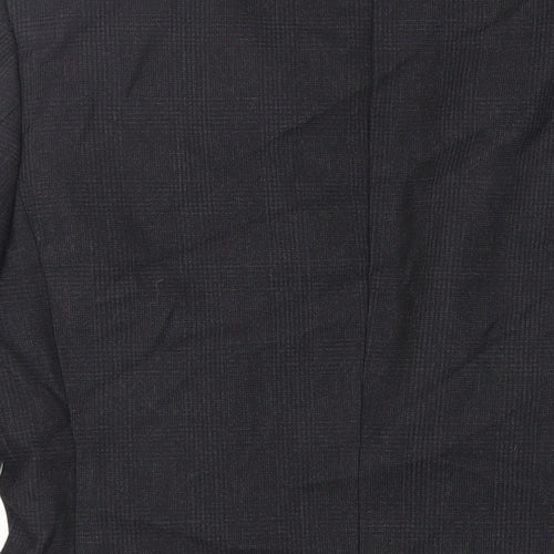 Zara Man Mens Black Plaid Wool Jacket Blazer Size 36 Regular