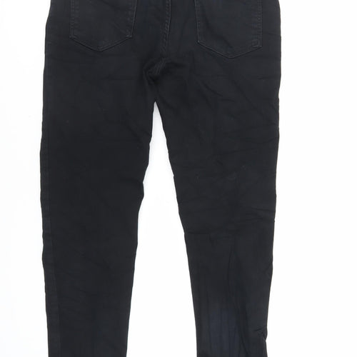Zara Womens Black Cotton Skinny Jeans Size 14 L29 in Regular Zip