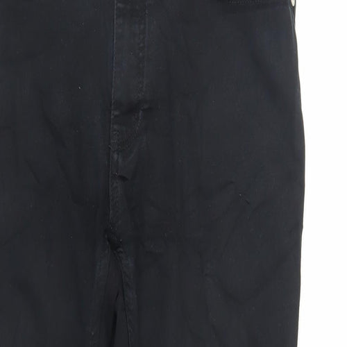 Zara Womens Black Cotton Skinny Jeans Size 14 L29 in Regular Zip