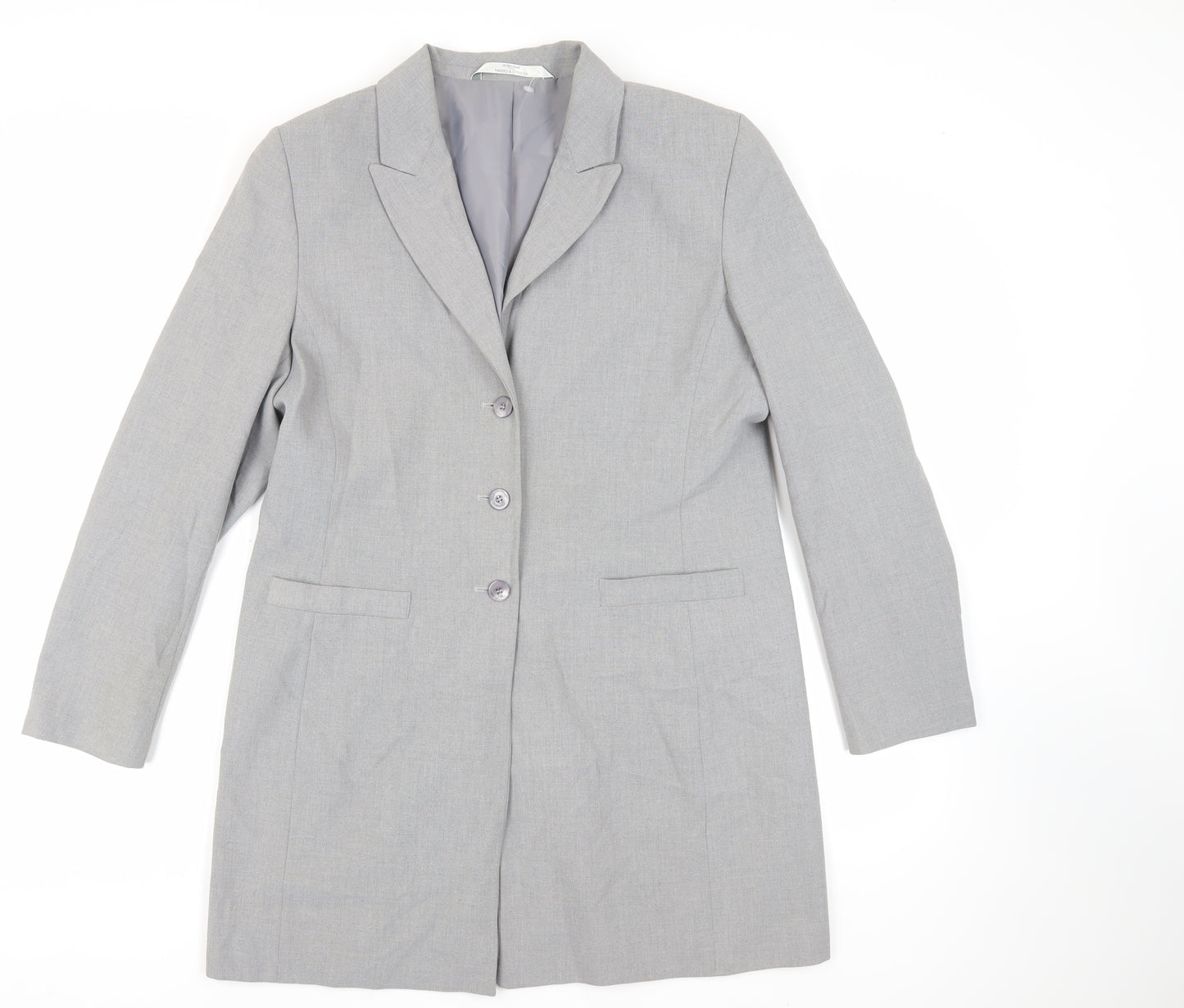 St Michael Womens Grey Jacket Blazer Size 18 Button - Vintage