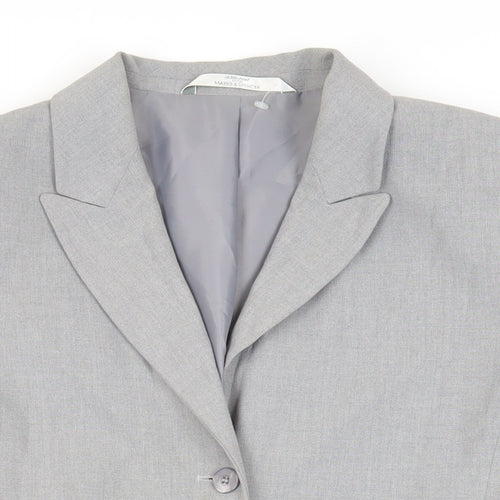 St Michael Womens Grey Jacket Blazer Size 18 Button - Vintage