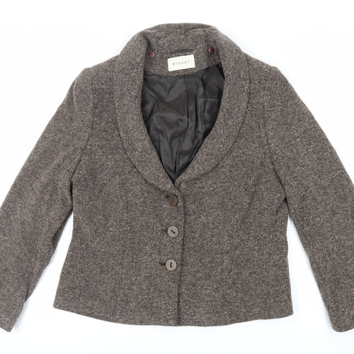 Minuet Womens Brown Jacket Blazer Size 16 Button