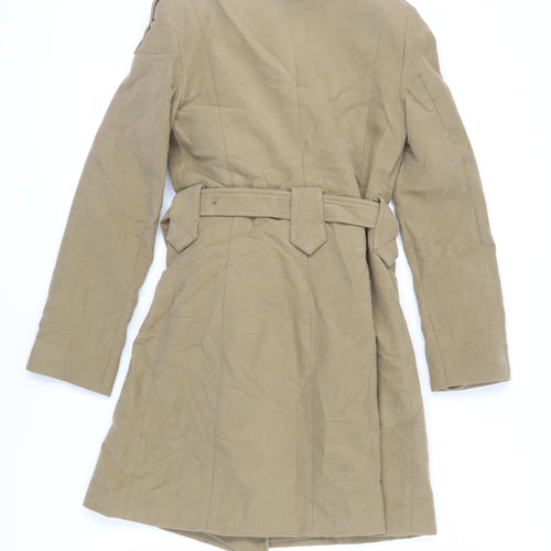 Mango Womens Beige Pea Coat Coat Size S Snap - Belted