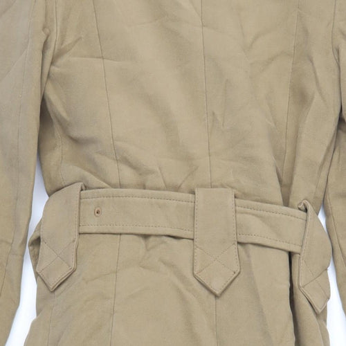 Mango Womens Beige Pea Coat Coat Size S Snap - Belted