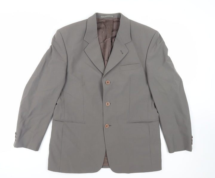 Skopes Mens Green Wool Jacket Suit Jacket Size 40 Regular