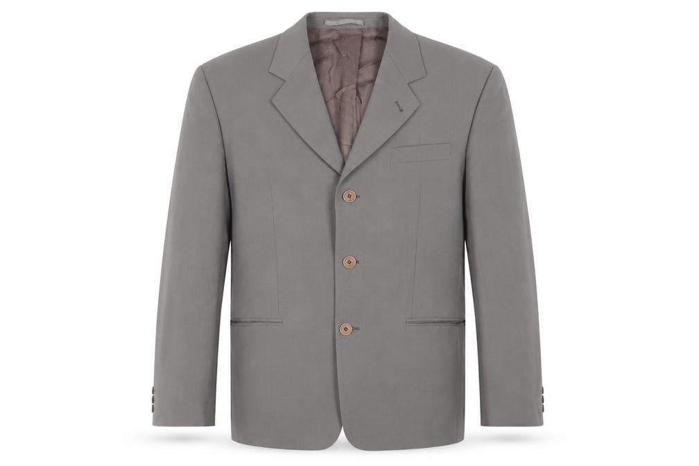Front view of Skopes men’s green wool jacket suit jacket, size 40, regular