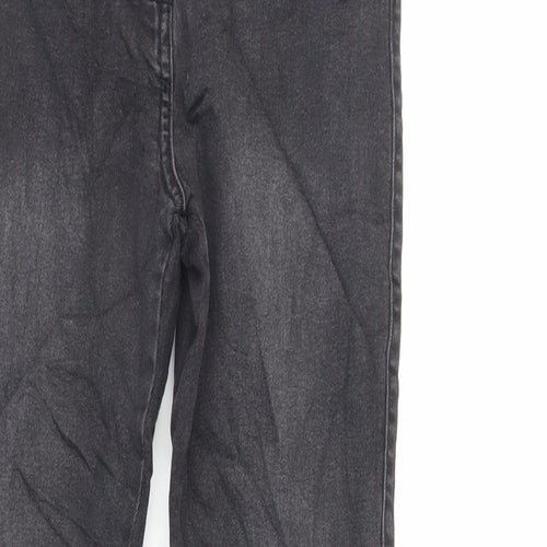 M&Co Girls Black Cotton Skinny Jeans Size 11-12 Years Regular Zip