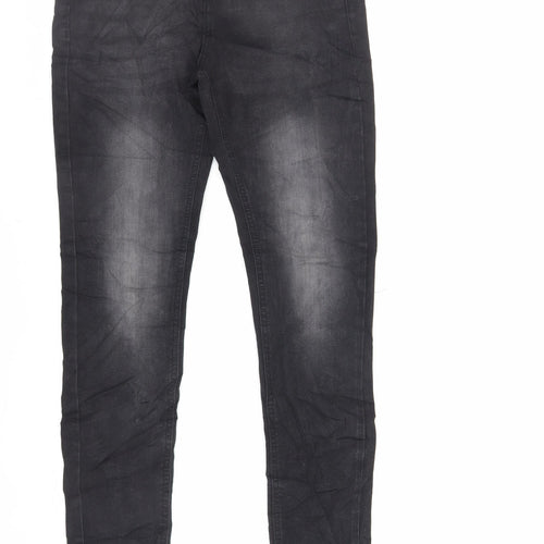 New Look Womens Black Cotton Skinny Jeans Size 10 L29 in Regular Zip